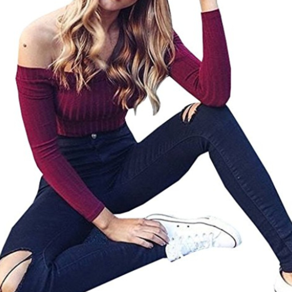 Super sexy Long sleeve off shoulder crop top *NEW